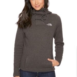 The North Face Women Gray Fleece Hoodie Pullover Funnel Neck Sz SP Outdoor Cozy